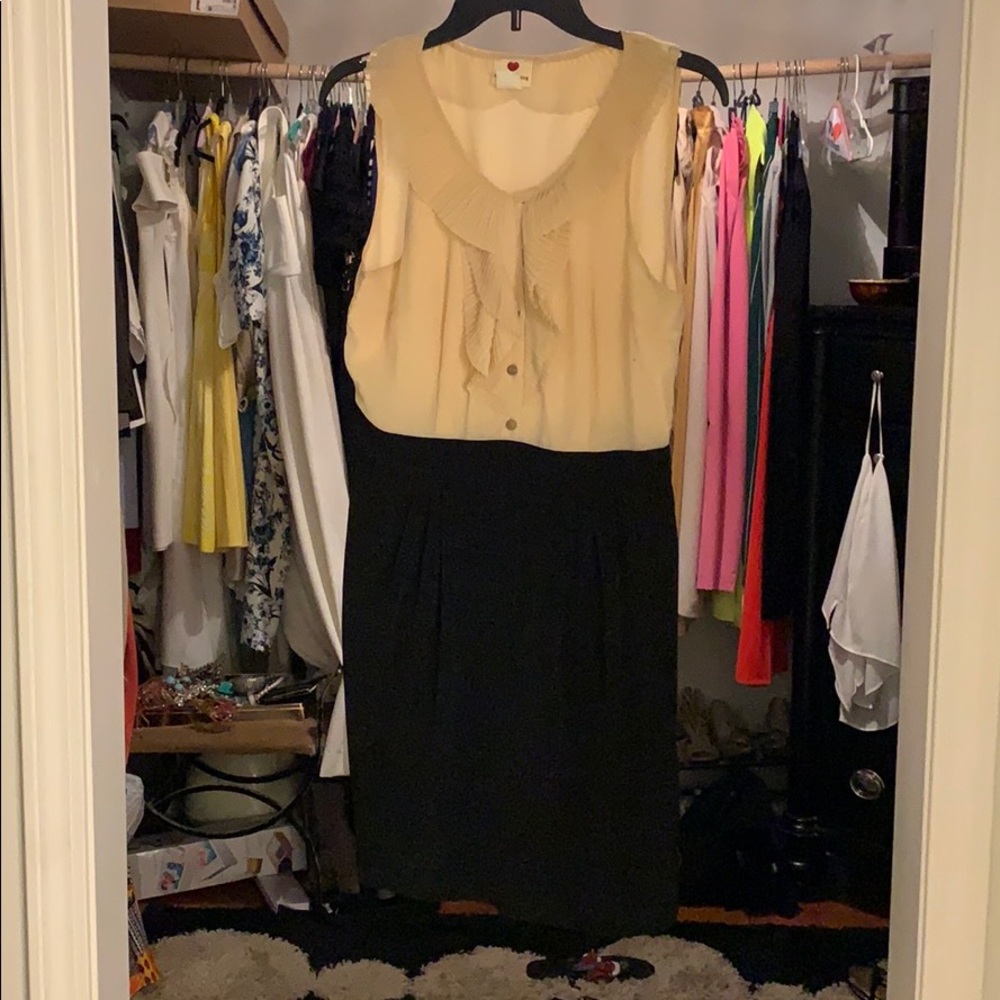 Tan and Black Dress